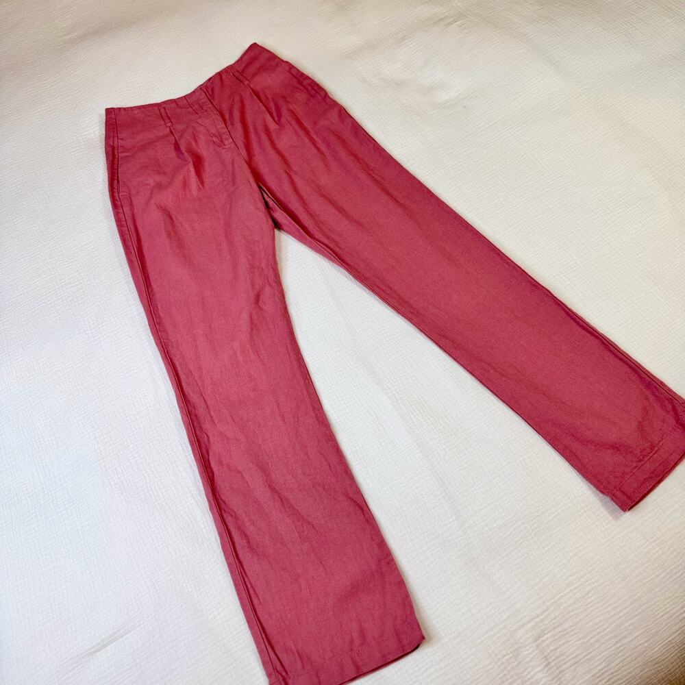 RE/VAMPED Linen Pants Pink Straight Leg Women’s XS Coastal Resortwear Sorority - Picture 9 of 16